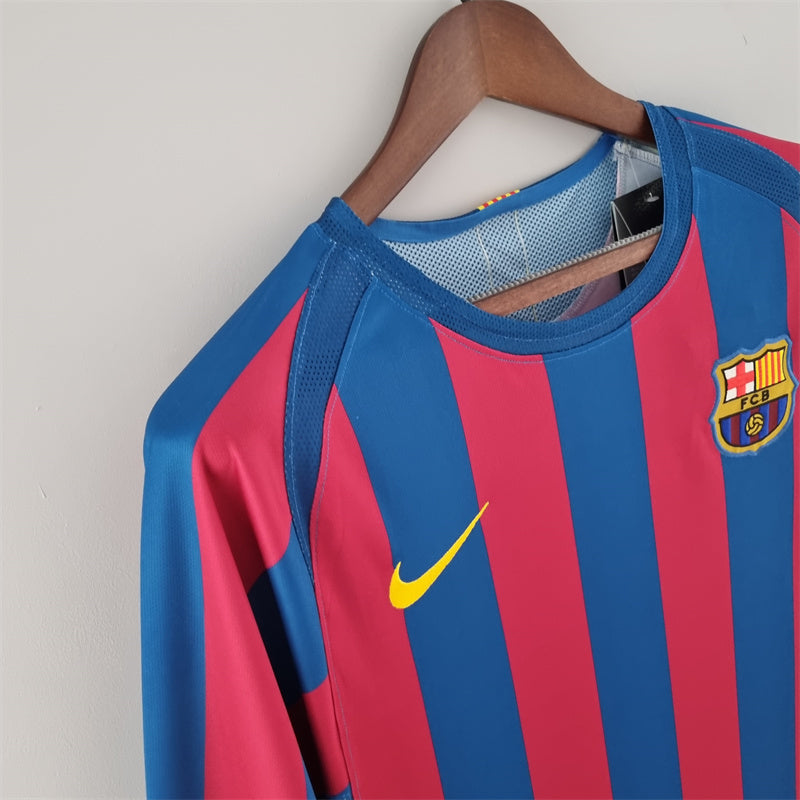 2005 2006 FC Barcelona Home Long Sleeve Shirt - That Retro Shirt Store