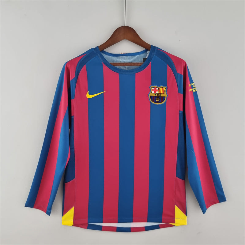 2005 2006 FC Barcelona Home Long Sleeve Shirt - That Retro Shirt Store